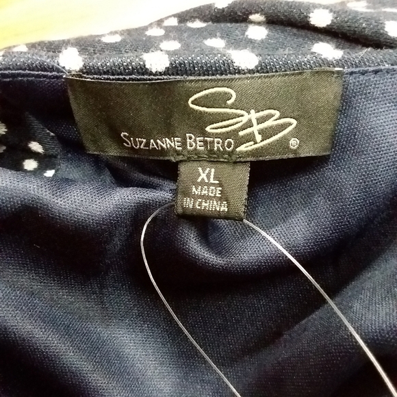 Suzanne Betro Navy Blue Polka Dot A-Line Dress - Picture 6 of 7